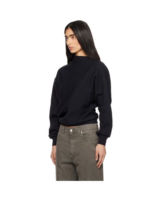 6397 Black Draped Sweatshirt