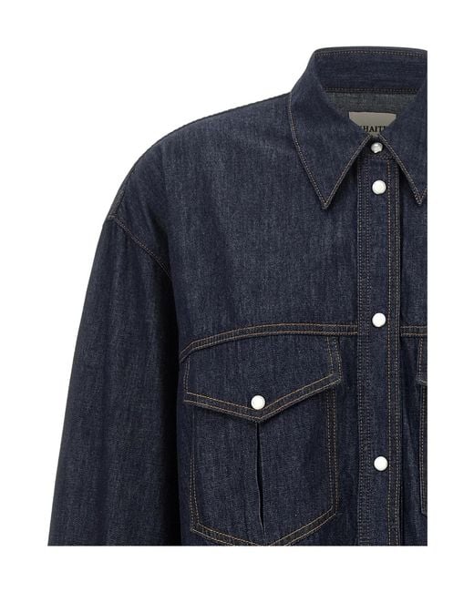 Khaite Blue Long Sleeve Buttoned Shrit