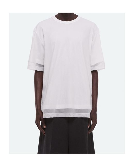 Helmut Lang White Short Sleeve T-Shirt for men