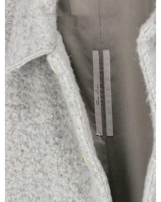 Rick Owens Gray Brad Button-Up Wool Coat for men