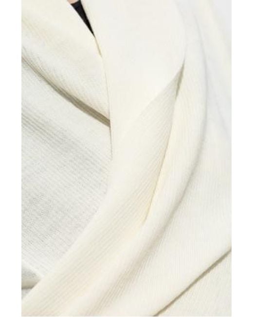 AllSaints White Draped Knit Top