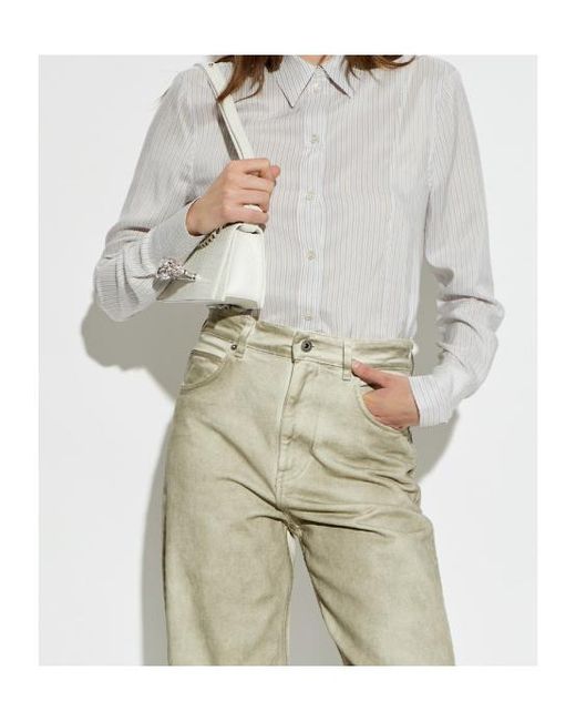 McQueen White Long Sleeved Striped Shirt