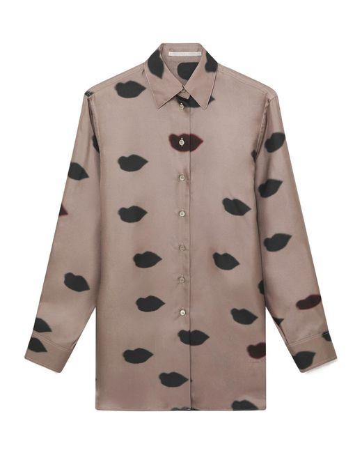 Stella McCartney Natural Oversized Lips Print Shirt