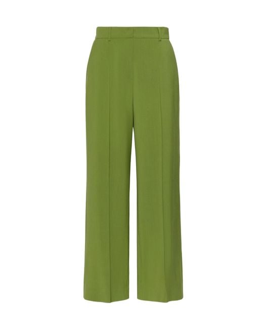 Weekend by Maxmara Green Wool Wide Leg Pants