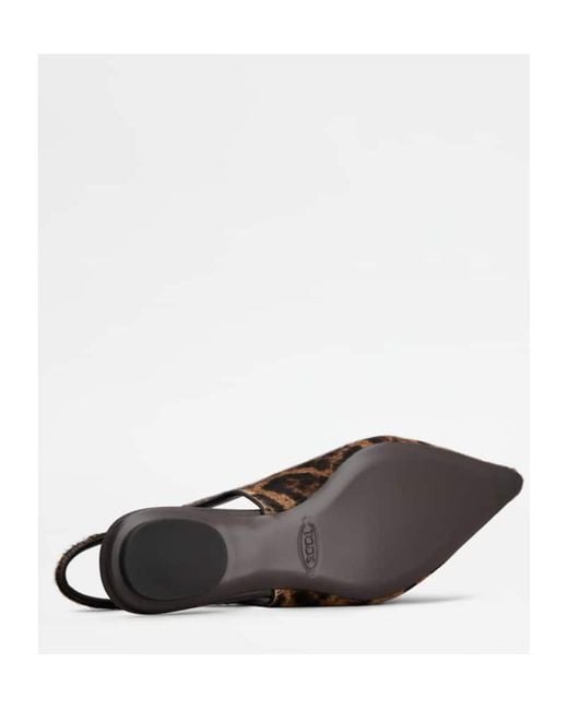 Tod's Brown Pointed Toe Slingback Shoes