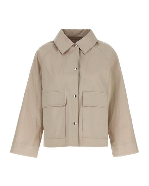 Yves Salomon Natural Hooded Utility Coat