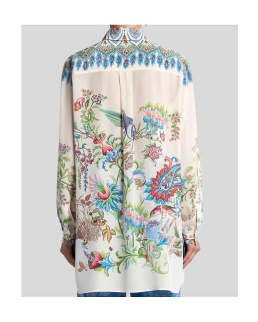 Etro White Pattern-Printed Long-Sleeved Shirt