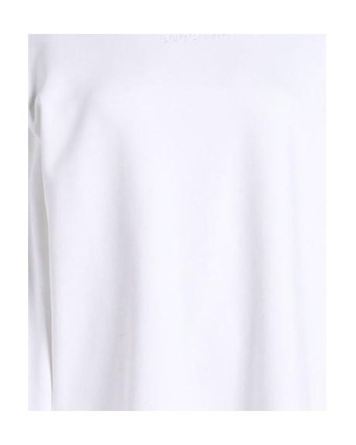 Burberry White Solid-Color Long-Sleeved Dress