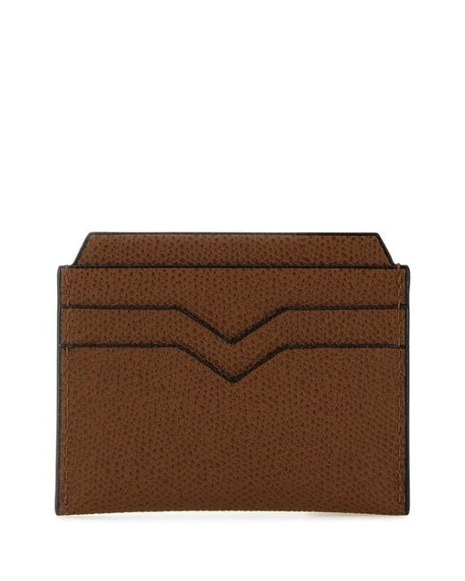 Valextra Brown Multi-Slot Cardholder Pouch
