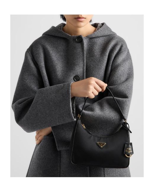 Prada Black Mini Re-Edition 2005 Re-Nylon Logo Detail Handbag