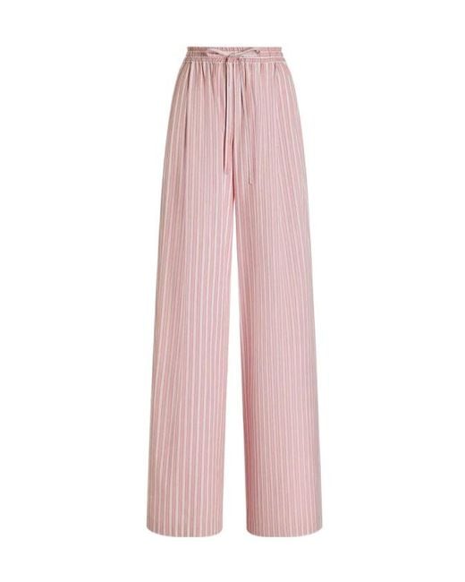Dolce & Gabbana Pink Striped Drawstring Trousers
