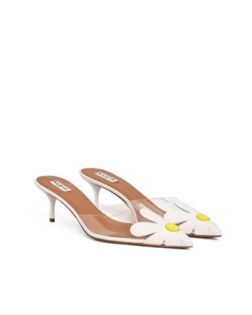 Alaïa Natural Floral-Applique Pointed-Toe Pumps