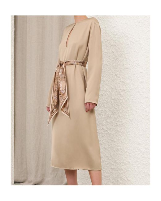 Zimmermann Natural Keyhole Midi Dress