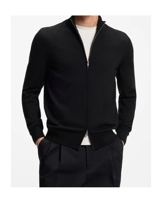 Boss Black Zip-Up Sweater for men