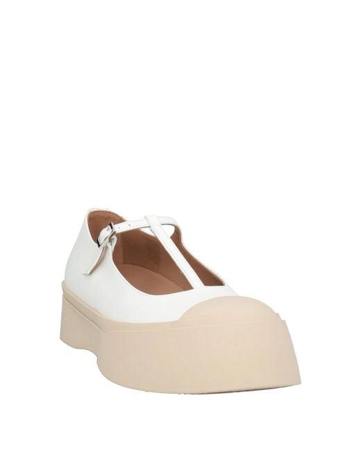 Marni Natural Minimalist Leather Casual Ballet Flats