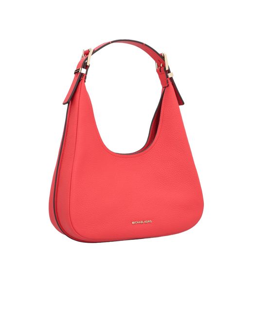 Michael Kors Red Logo Patch Shoulder Bag