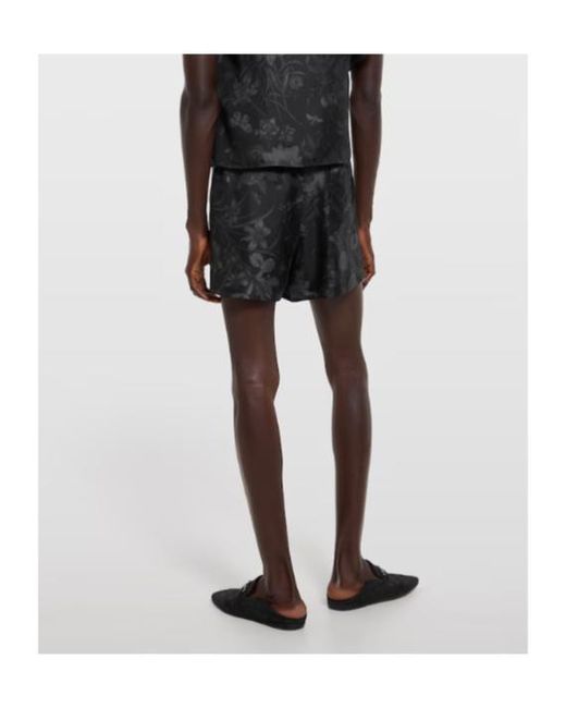 Gucci Black Printed Silk Twill Shorts for men