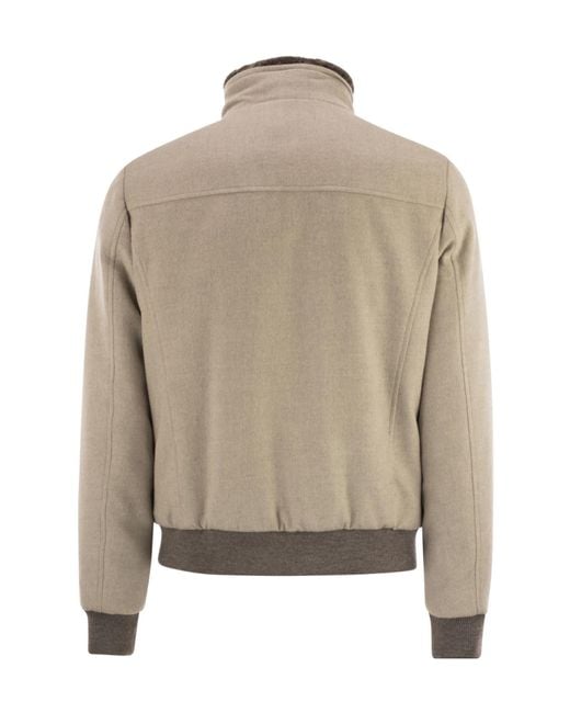 Moorer Natural Hybrid Padded Bomber Jacket for men