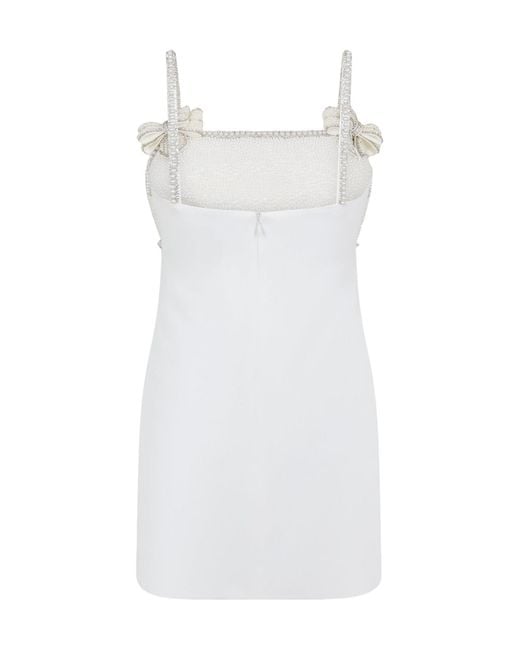 Self-Portrait White Bow Mini Dress