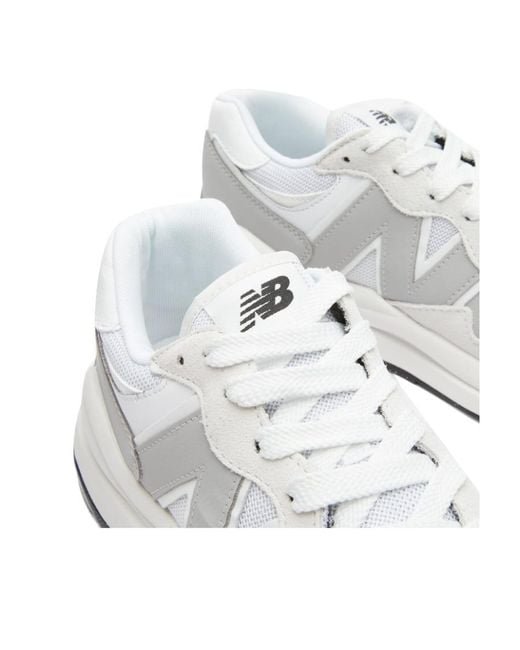 New Balance White Logo Low-Cut Sneakers for men