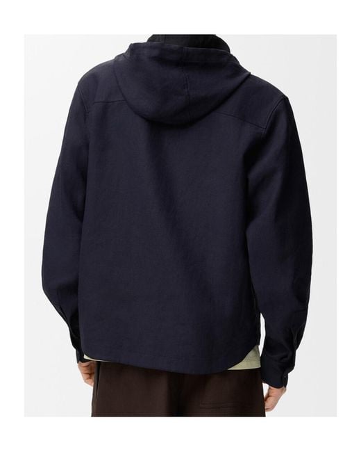 Loewe Blue Hooded Shirt for men