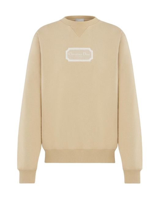 Dior White Homme Logo Patch Crewneck Sweatshirt for men