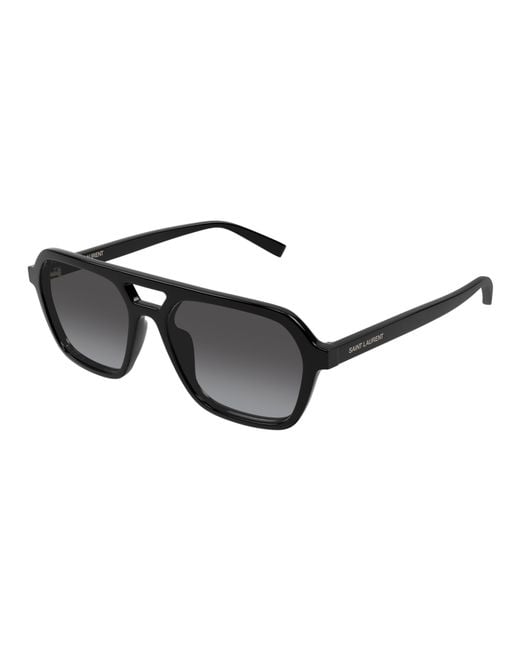 Saint Laurent Black Eyewear Pilot Frame Sunglasses for men