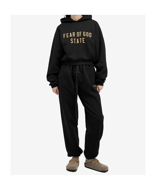 Fear Of God Black Logo Hooded Sweater