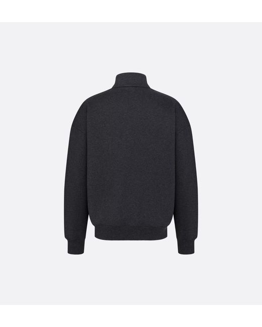Dior Blue Homme High Neck Zip Detailed Sweatshirt for men