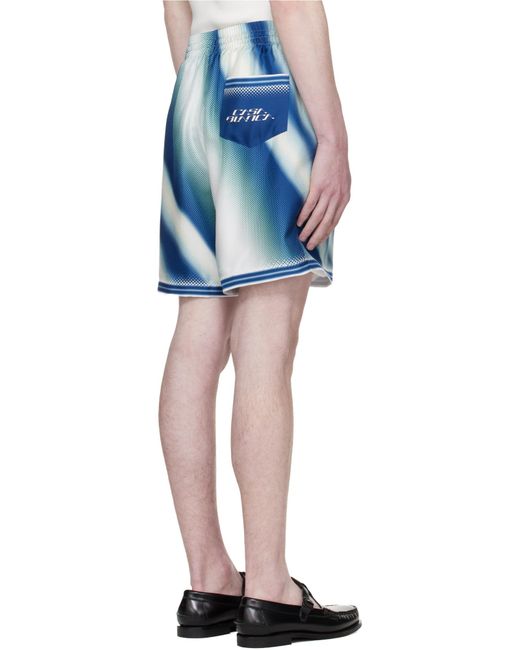 Casablanca Blue The Art Of The Serve Silk Shorts for men
