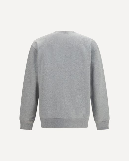 Balmain Gray Embroidered Logo Crewneck Sweatshirt for men