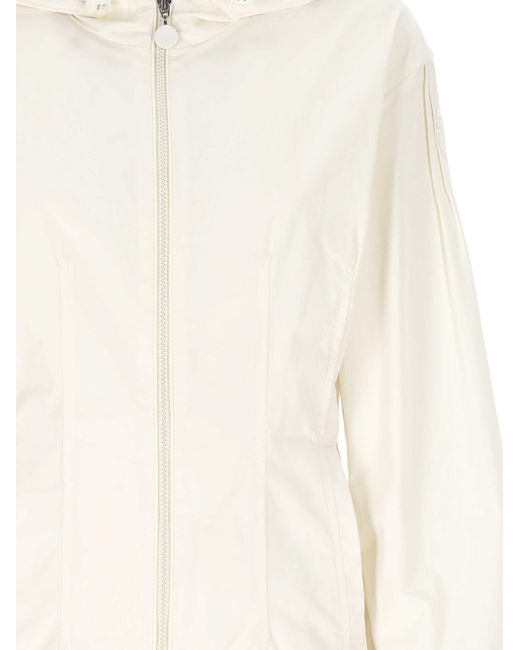 Moncler White Zip-Up Hooded Jacket