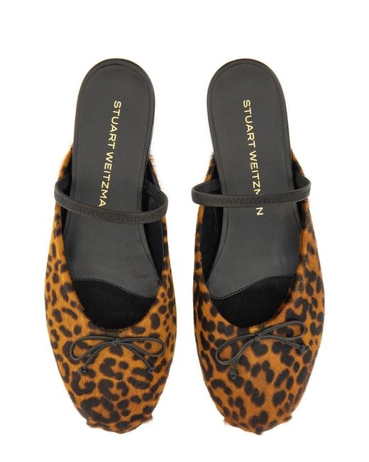Stuart Weitzman Brown Round-Toe Flat Sandals
