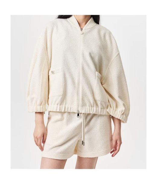 Moncler White Zip-Up Casual Jacket