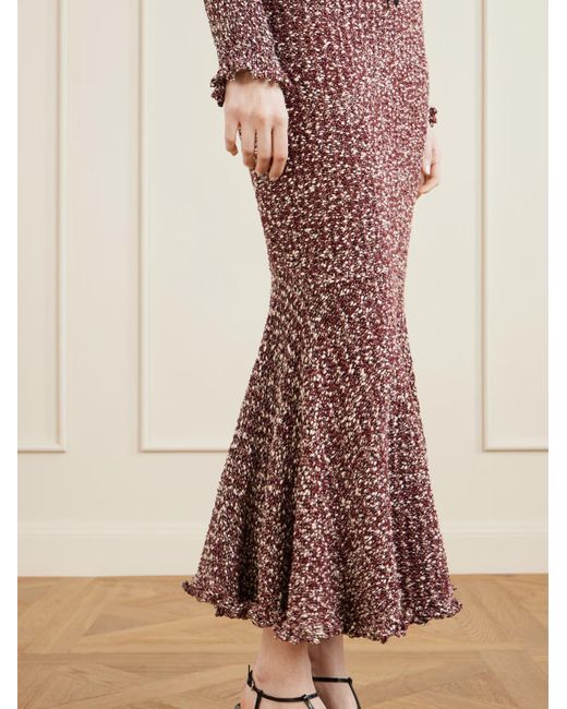 Proenza Schouler Brown Colette Circular Tweed Midi Skirt