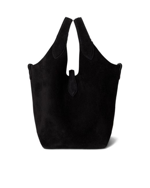 Polo Ralph Lauren Black Polo Play Suede Tote Bag