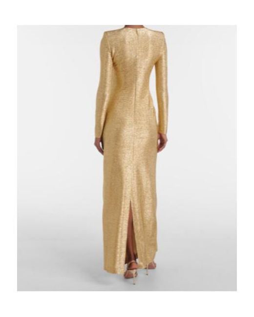 Oscar de la Renta Natural Lamé Gown