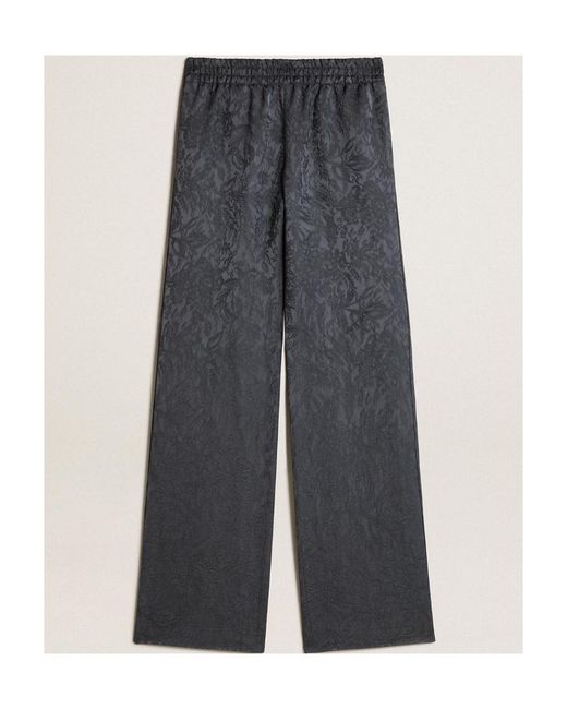Golden Goose Deluxe Brand Gray Jacquard Pants With All-Over Toile De Jouy Pattern