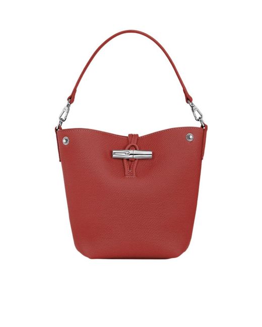 Longchamp Red Le Roseau Essential Xs Bucket Bag