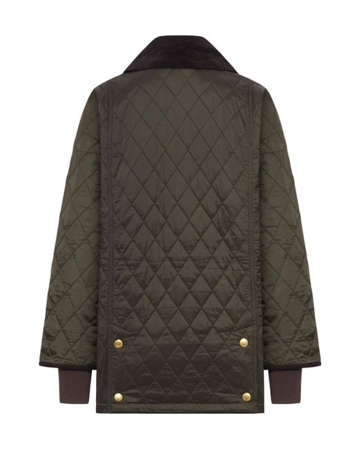 Barbour Black Quilted Corduroy-Collar Jacket
