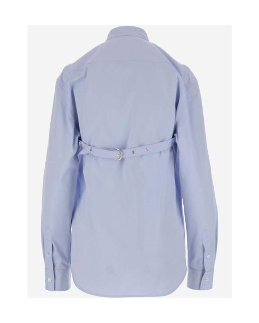 Off-White c/o Virgil Abloh Blue Belted Buttoned Long-Sleeved Shirt