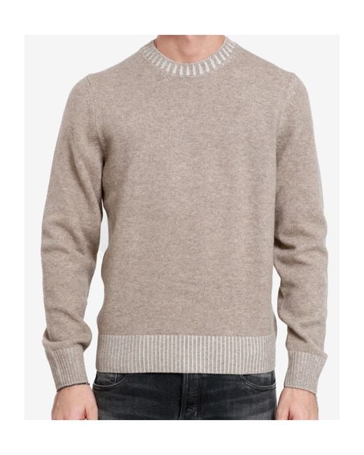 Gran Sasso Gray Round Neck Sweater for men