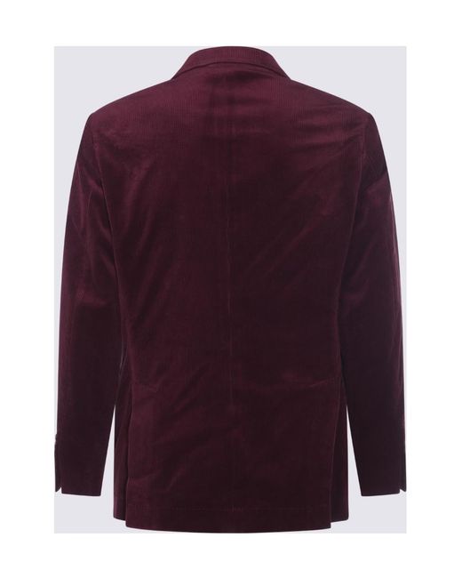 Brunello Cucinelli Purple Double Breasted Jacket Suit for men