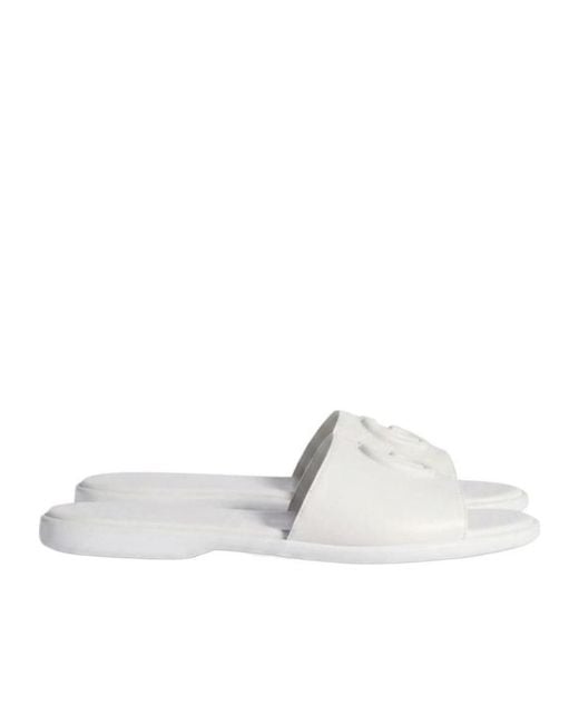 Gucci White Double G Slide Sandals