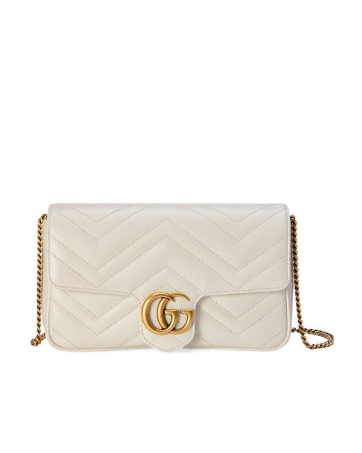 Gucci Natural Gg Marmont Mini Shoulder Bag