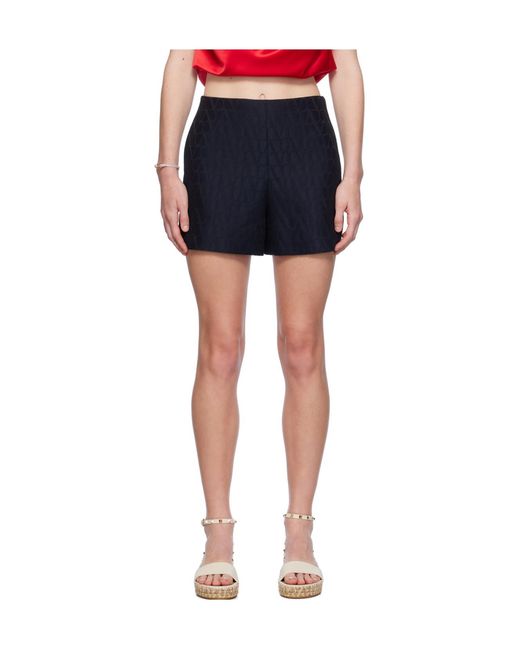 Valentino Blue Toile Iconographe-Patterned Shorts