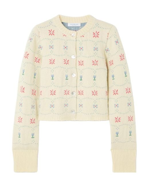 Calle Del Mar Natural Cropped Silk Cardigan