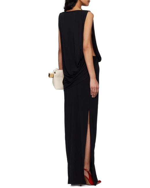 Jacquemus Black Twist Detailed Long Dress