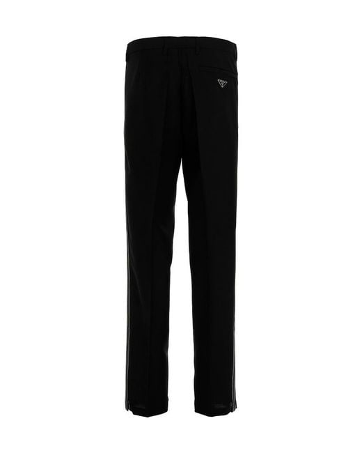 Prada Black Straight Leg Tailored Pants for men