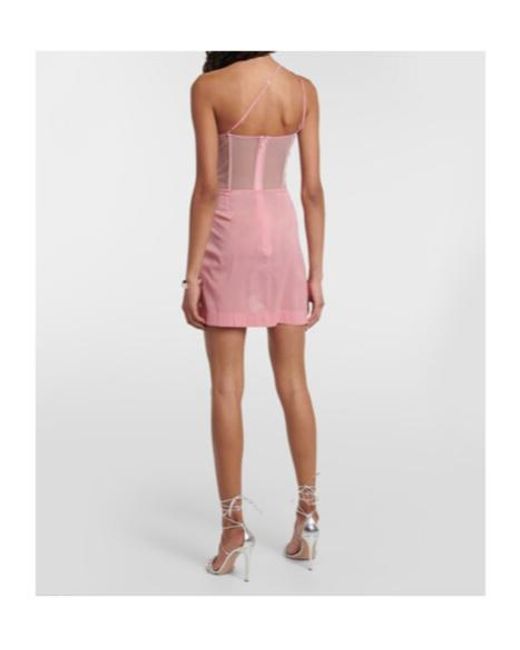 Nensi Dojaka Pink Draped One-Shoulder Minidress
